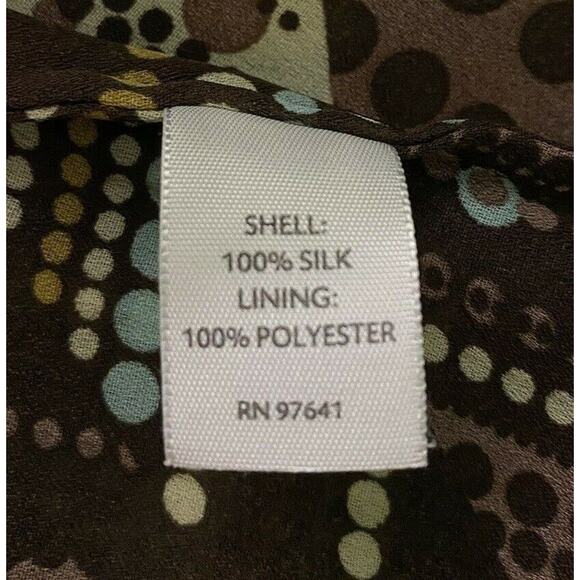 J. Jill Size Medium 100% Silk Brown Raglan Short Sleeve Blouse Pleated Front - Picture 7 of 8